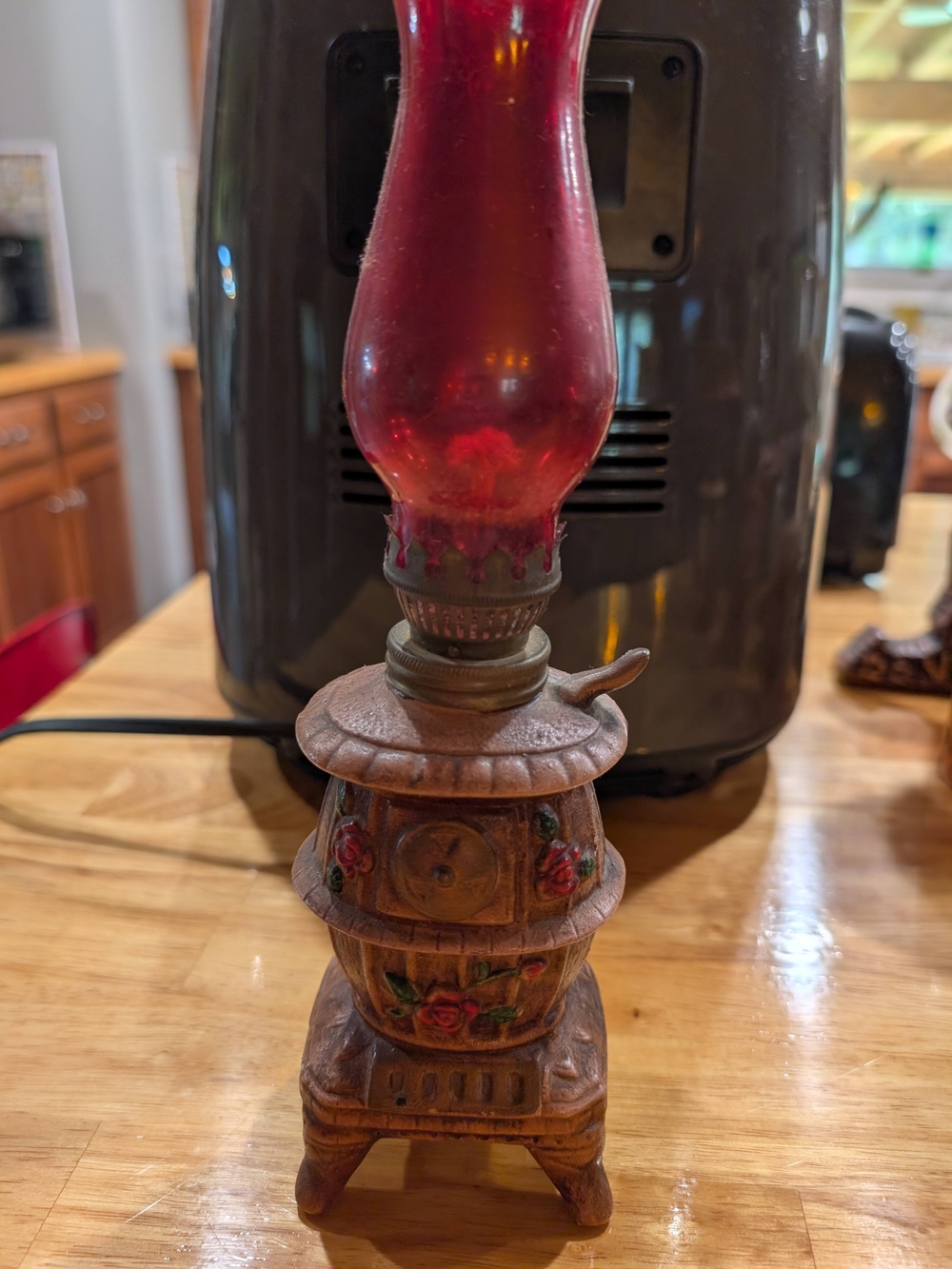 Vintage Miniature Pot Belly Stove Oil Lamp